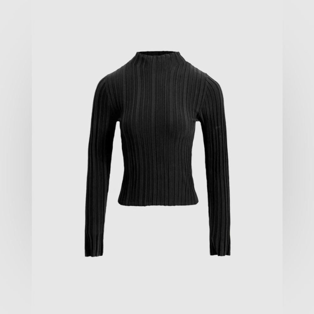 NWT Urban Revivo Mock Neck Rib Knit Fitted Top